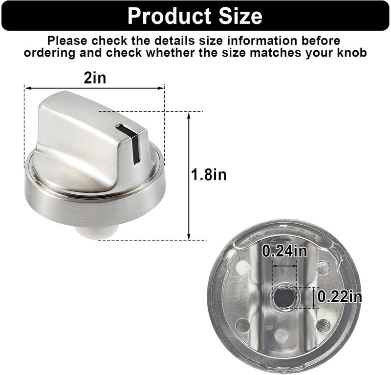 Gesleben 5Pcs Upgraded WB03X29300 Gas Stove Knobs for GE Range Surface Burner Knob, Gas Range Knobs Replacements for JGP3030SL1SS JGP3030SL2SS Cooktop Knob Replace for GE Part Number AP6301265 4585904 - Image 3
